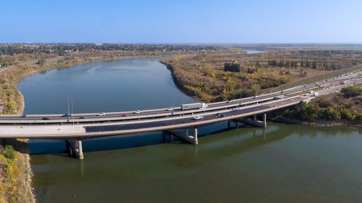 Circle Drive Bridge North during the construction period in September 2023. 