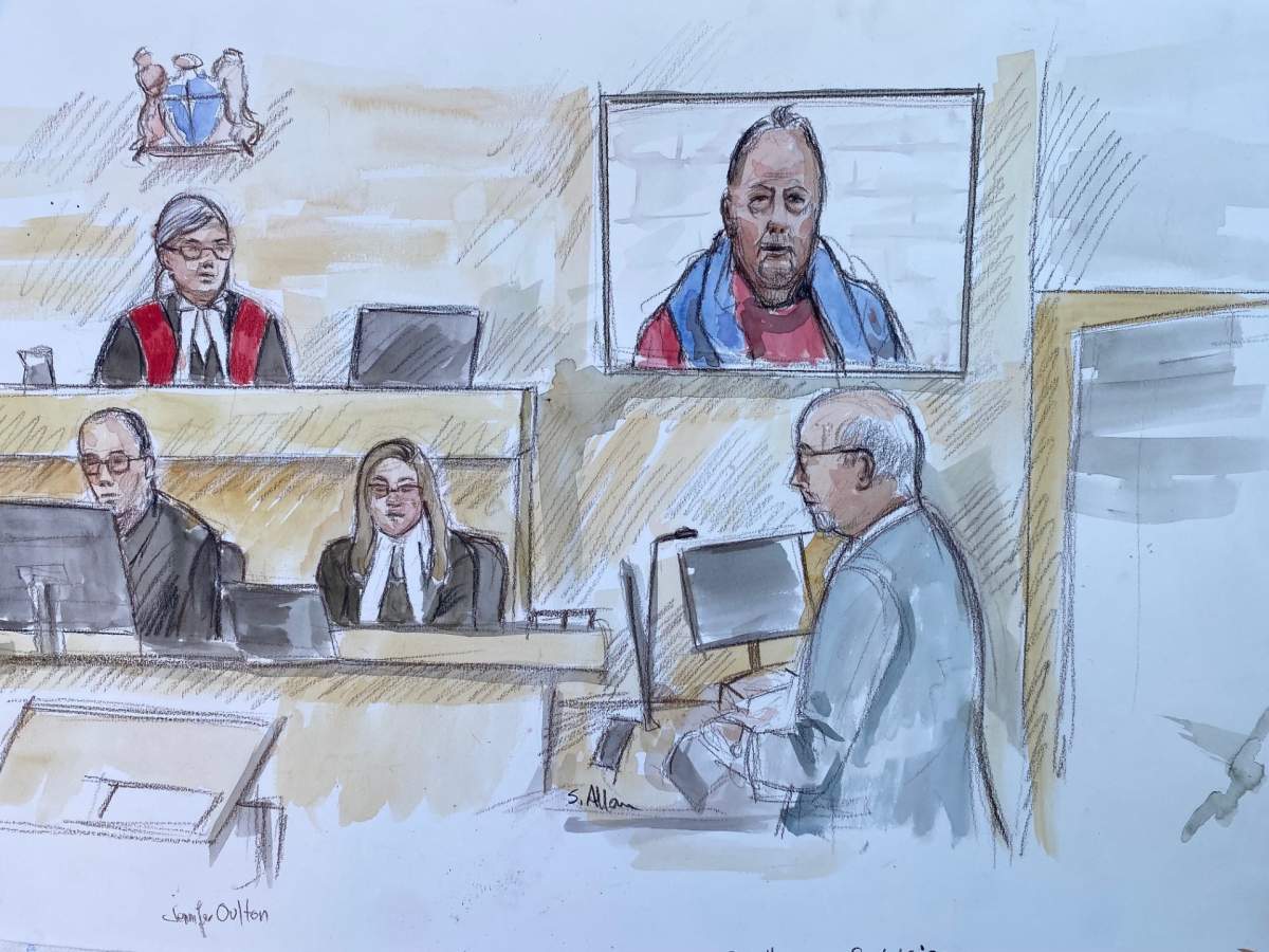A court sketch of Blair Evan Donnelly from Friday’s court appearance.