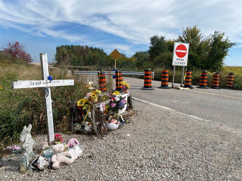Site of fatal Barrie crash that killed 6 youth one year later. Sep., 25, 2023
