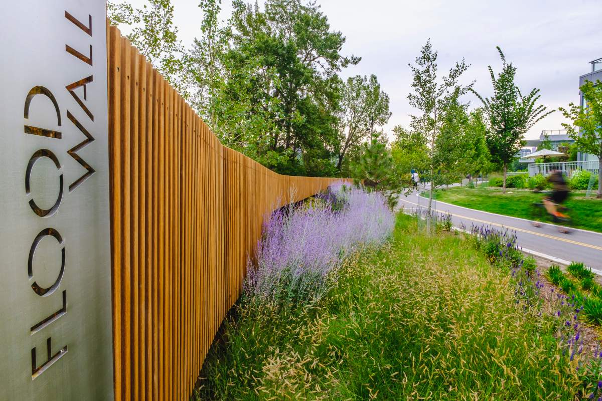 Calgary's downtown flood barrier, in an undated photo.