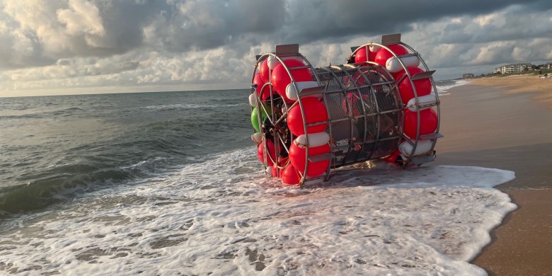 Florida man arrested for trying to cross Atlantic in giant hamster wheel