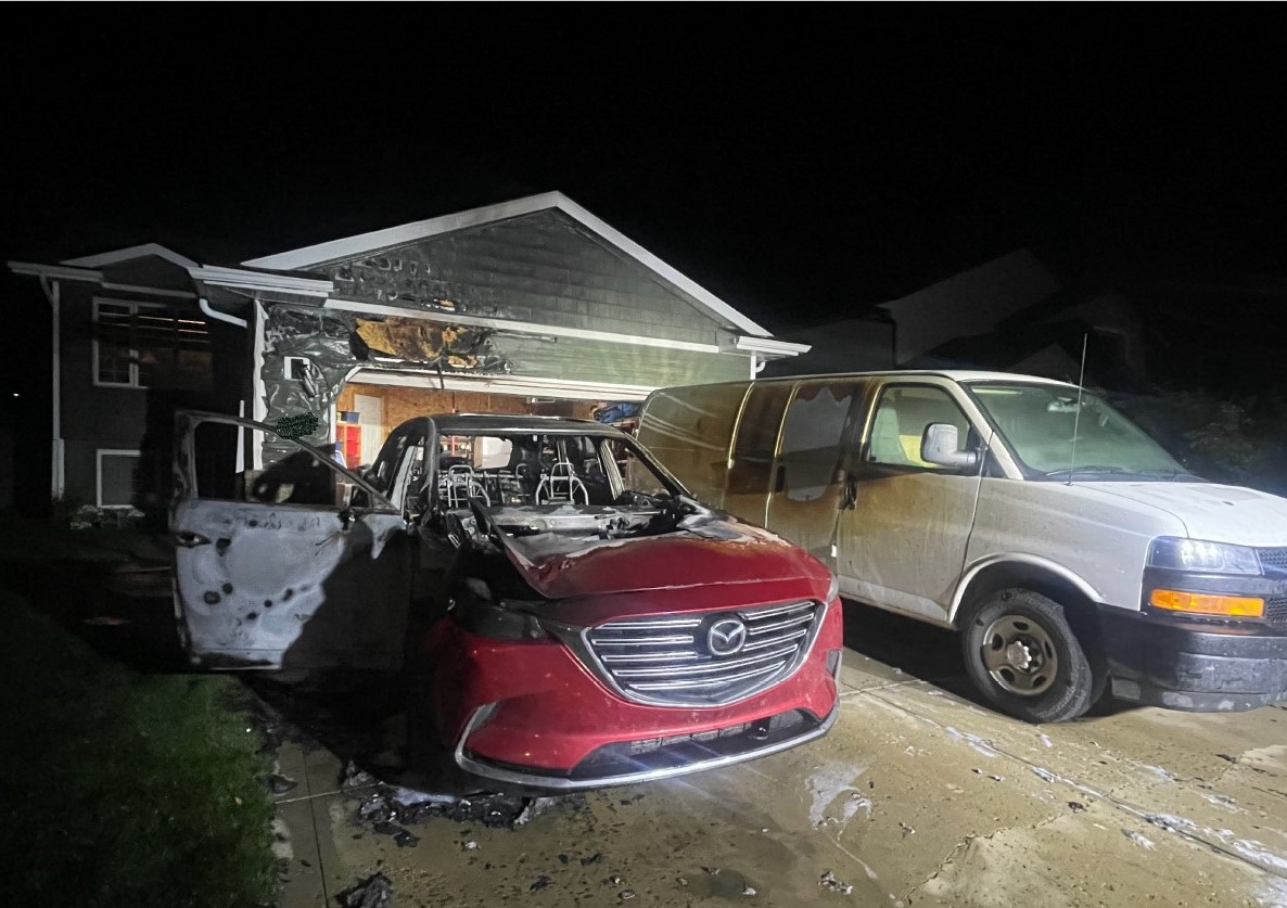 Red Deer RCMP say one vehicle was destroyed while another was damaged in a case of arson Wednesday.