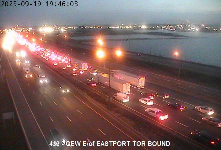 Delays continued on the QEW into the evening hours Tuesday.