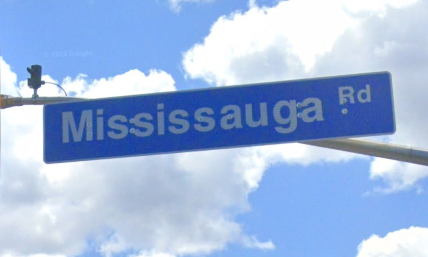 Mississauga Road street sign.