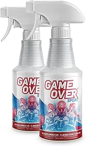 Two spray bottles with odour eliminator liquid