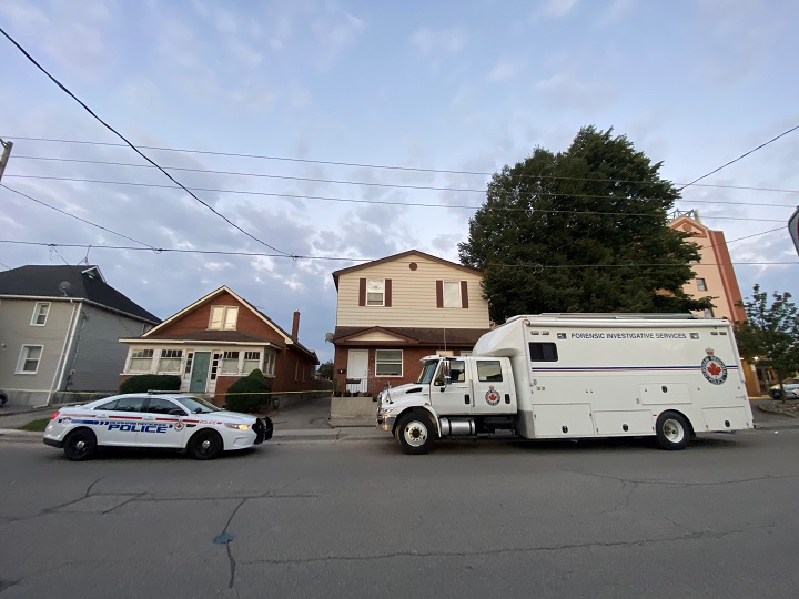 Durham Regional Police at the scene of a fatal shooting in Oshawa on Thursday.