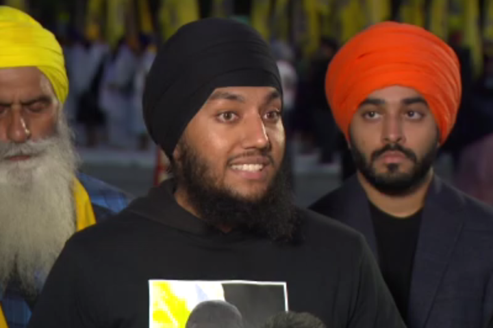 Son of slain Canadian Sikh leader Hardeep Singh Nijjar speaks out at Surrey memorial