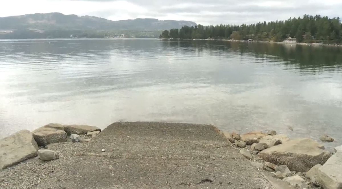 The Pauquachin boat ramp at Coles Bay where a man died Monday evening after being pulled from the water. 