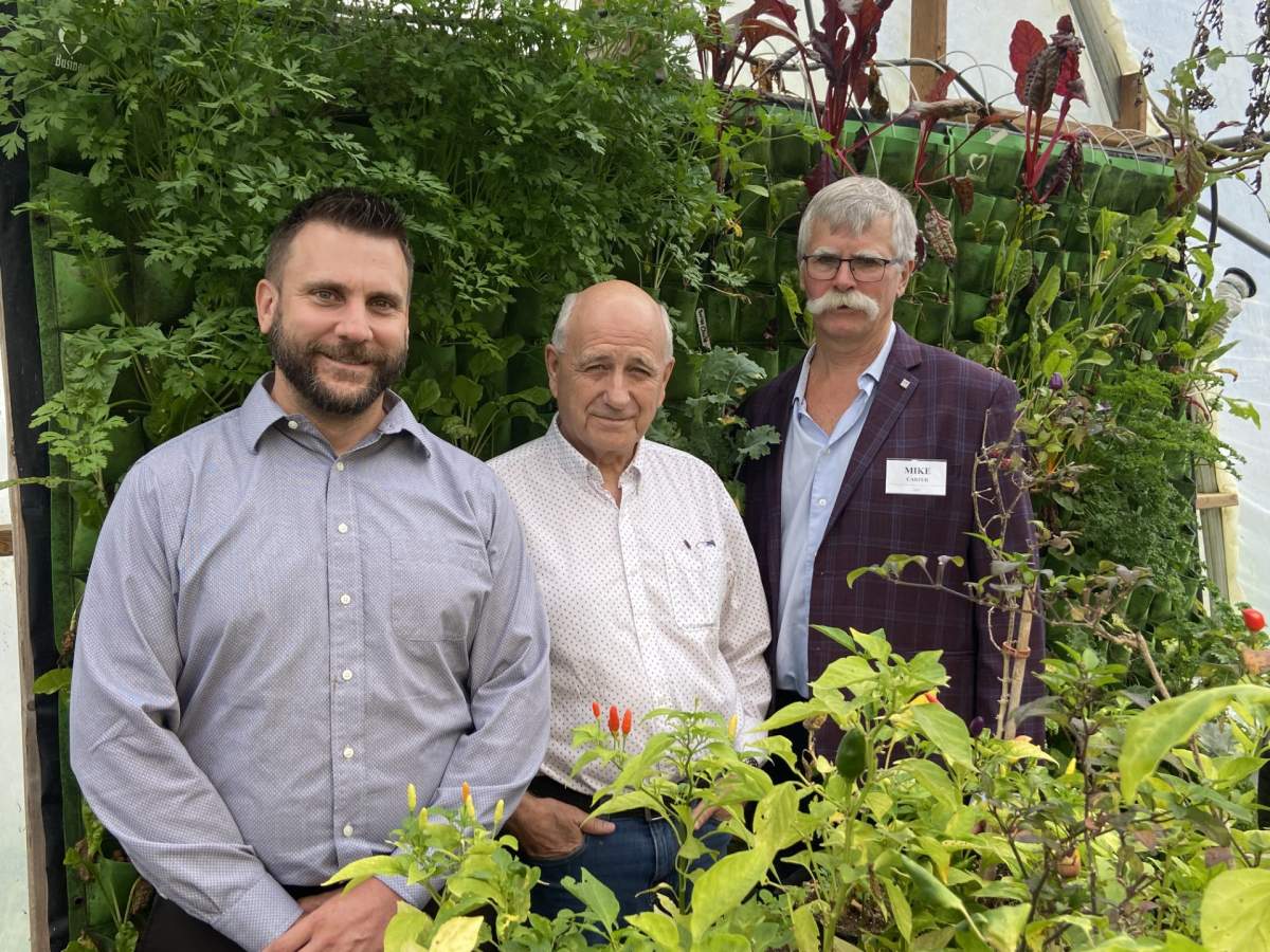 [From left]: Scott Masse, chair of the board of directors of LDCA, Glean Pearson, co-executive director of the London Food Bank, and Mike Carter, executive director of the LDCA.