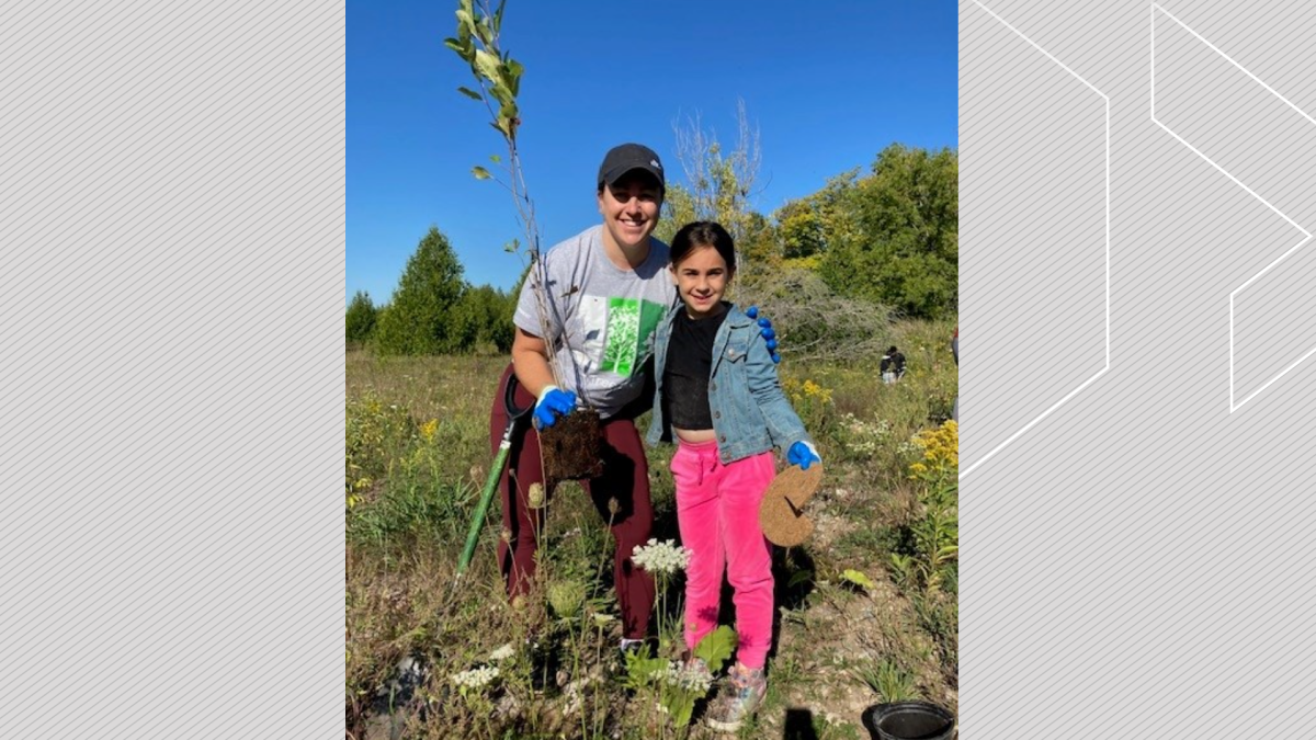 At the Harold Town Conservation Area, volunteers planted 350 trees and shrubs on Saturday, Sept. 15, 2023.