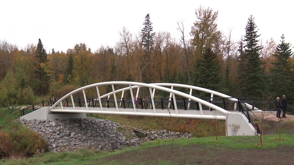 The Smith Crossing Pedestrian Bridge opened in southwest Edmonton this month.