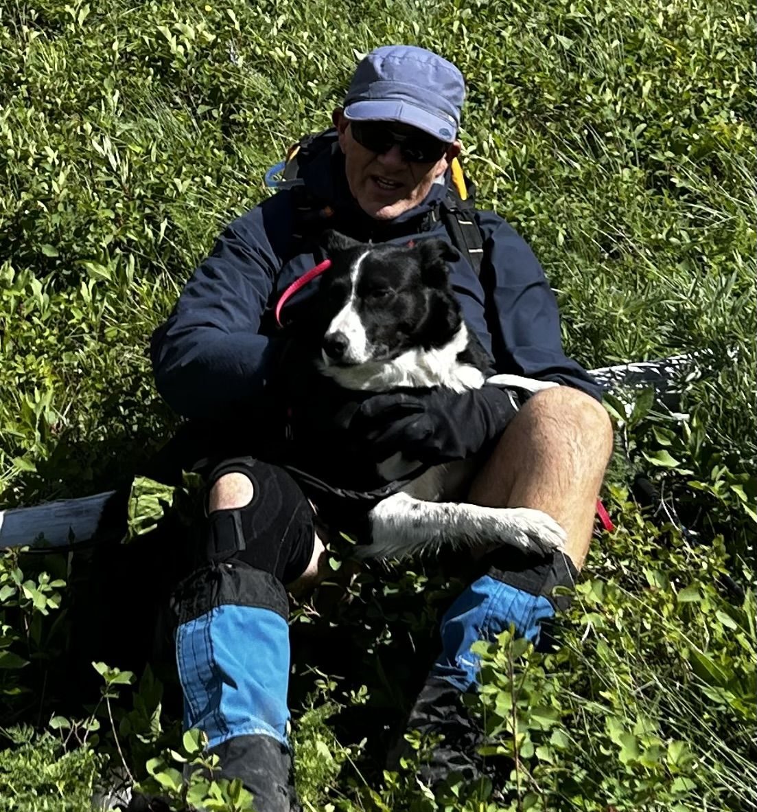 Doug Inglis, 62, from Lethbridge, Alta., with his pet dog Tris.