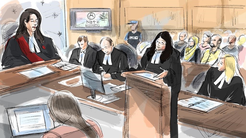 A court sketch from the trial for the man accused in the London, Ont., attack.