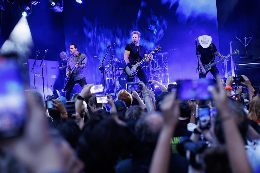 Canadian rock band Nickelback will take the stage at Commonwealth Stadium when the Edmonton Oilers host the Calgary Flames in the NHL’s Heritage Classic on Oct. 29, the league announced Wednesday. Nickelback performs during the Toronto International Film Festival on Friday, Sept. 8, 2023.