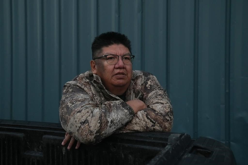 Chief Chris Moonias of the Neskantaga First Nation is photographed in Neskantaga, Ont., Friday, Aug. 18, 2023. 