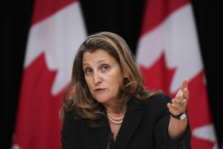Alberta’s CPP exit would put millions of retirements at risk, Freeland says