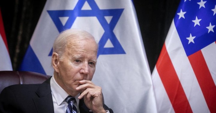 Biden says Mideast leaders must consider a two-state solution after the conflict ends