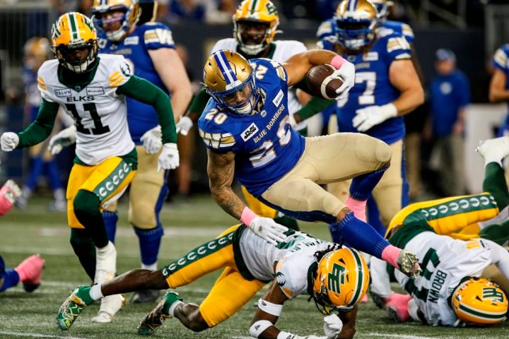 Running back Oliveira gets nod as Bombers’ nominee for CFL outstanding player