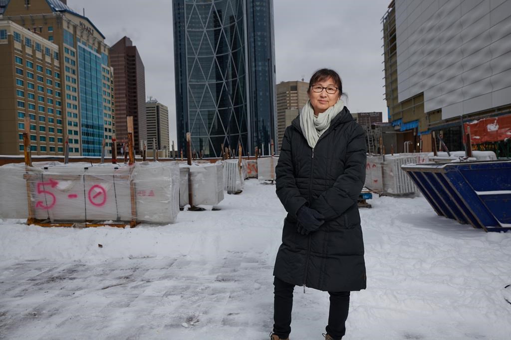 Artist Maya Lin poses on the Glenbow Museum terrace in a handout photo. Lin, a globally recognized artist, is to design the rooftop terrace for the Glenbow Museum in Calgary.