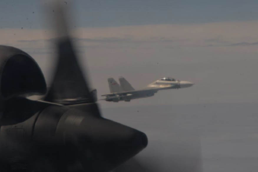 Images and video newly released by the Department capture a PLA fighter jet in the course of conducting a coercive and risky intercept against a lawfully operating U.S. asset in the East China Sea on April 29, 2022. Over the course of five hours, four PLA aircraft conducted this intercept, at one point reaching a distance of just 75 feet from the U.S plane.