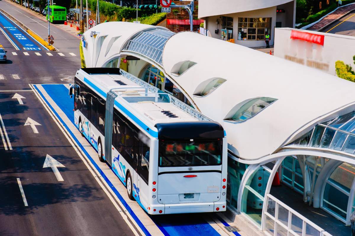An example of a Bus Rapid Transit station in Taiwan. 
