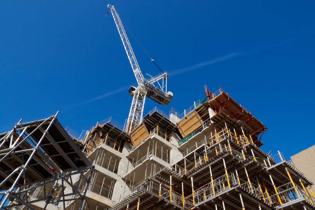 Condo construction is pictured in the Yorkville area of Toronto, Oct. 1, 2023. 