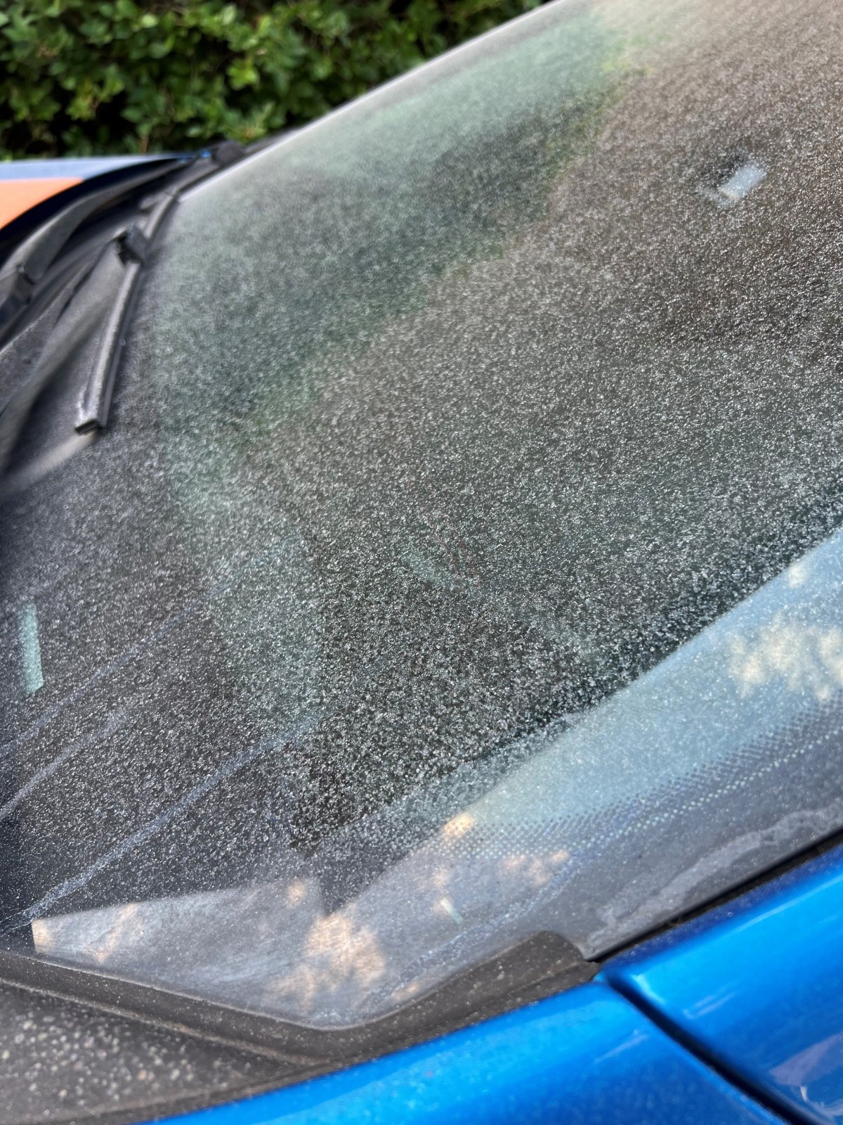 Hamilton Beach resident Jackie Casburn says her blue and orange Jeep Cherokee was covered with 'a grey residue' from some sort of fallout in her neighbourhood Oct. 1, 2023.