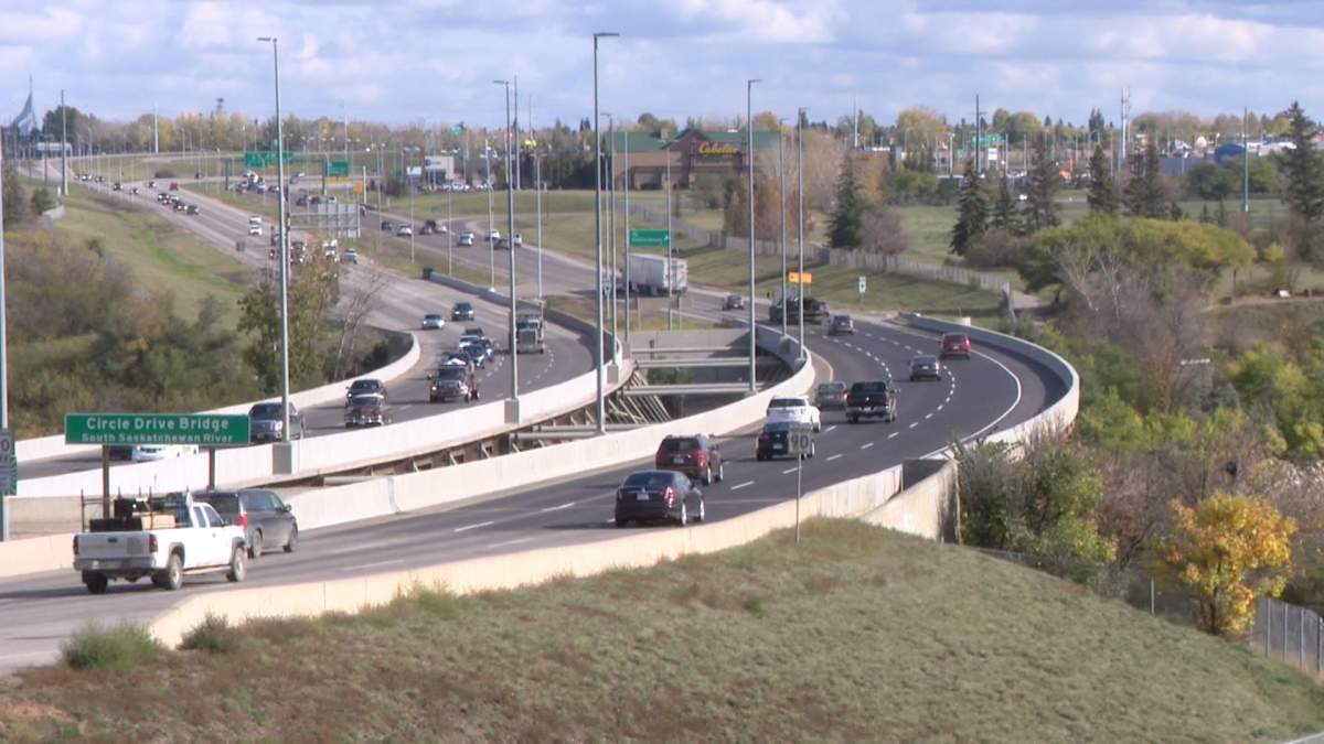 Not a zipper merge to be seen after construction wrapped up at Saskatoon’s Circle Drive North Bridge Tuesday.