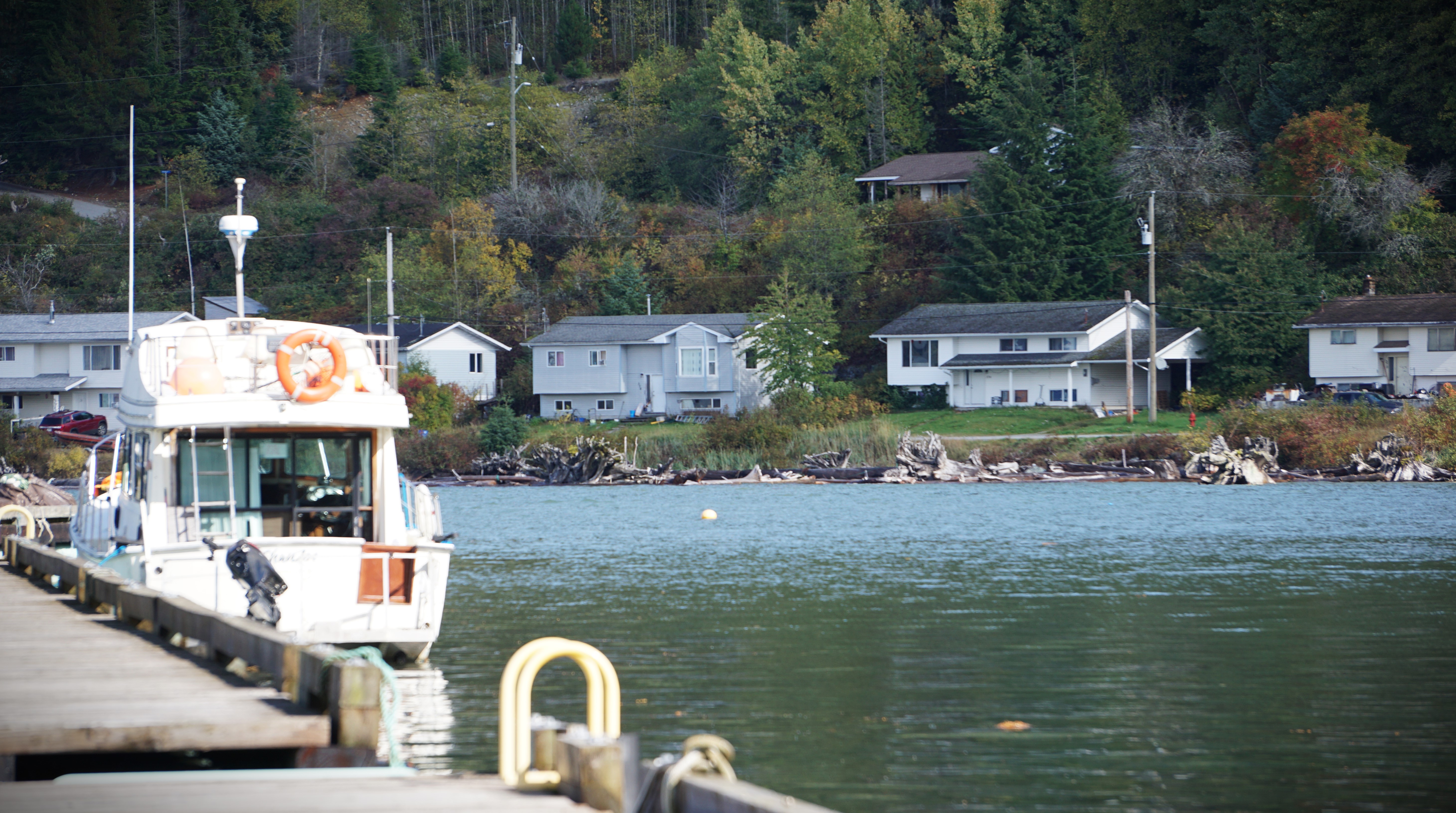 Homes are seen along Haisla Avenue in Kitimaat Village, B.C. on Thurs. Sept. 28, 2023.