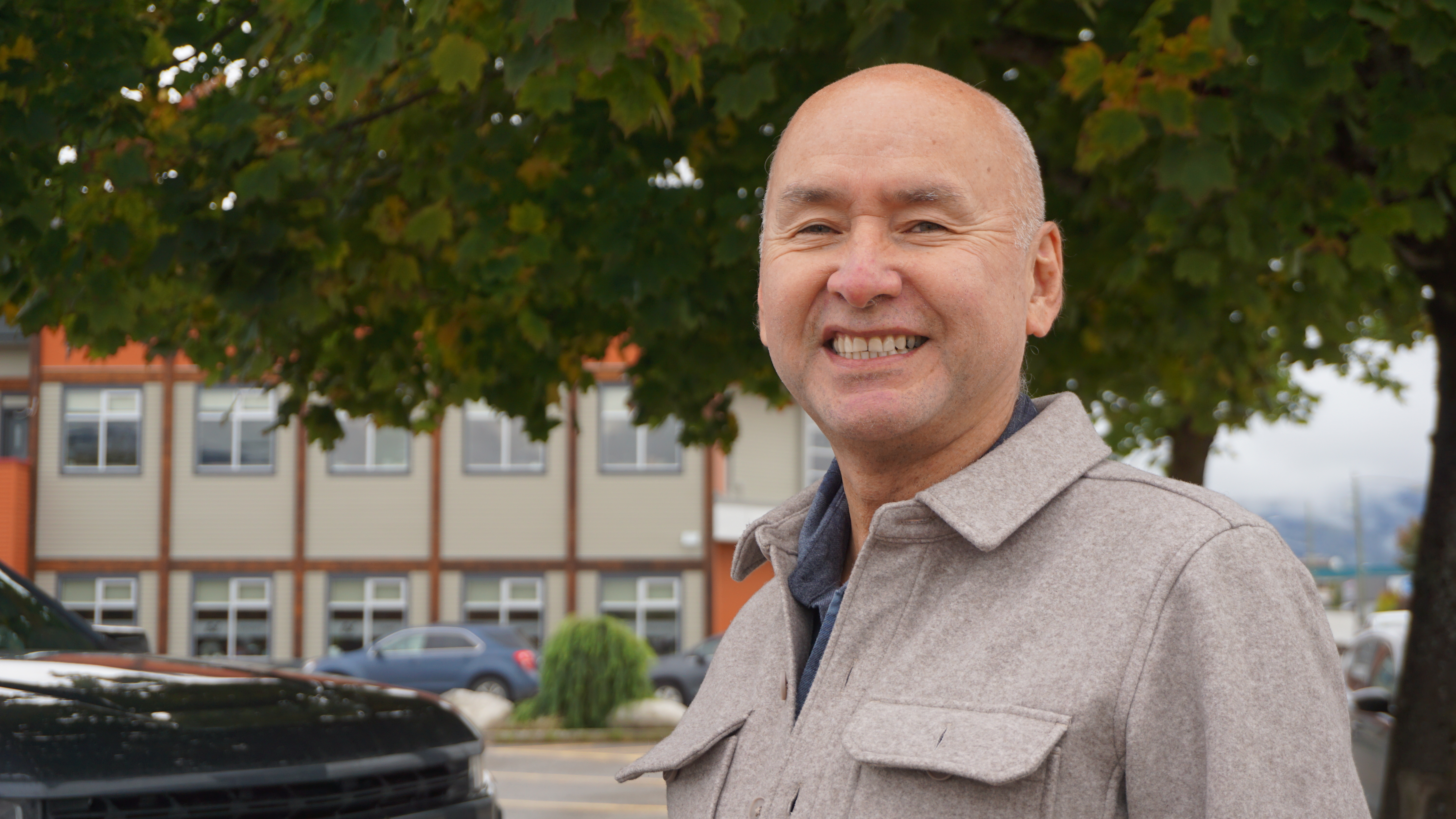 BC United Skeena MLA and former Haisla chief Ellis Ross is seen outside his Terrace, B.C. constituency office on Thurs. Sept. 28, 2023.