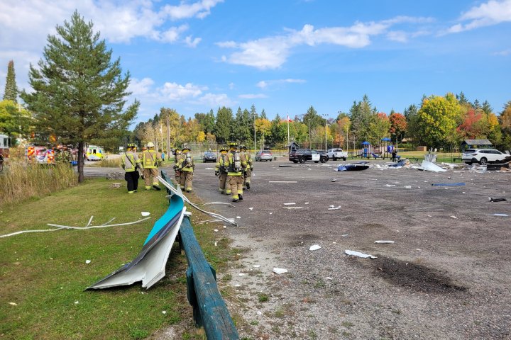 Food truck in pieces after exploding in Muskoka Bay Park