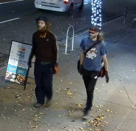Two men sought by Edmonton police in the abduction of a disabled woman on Thursday, Oct. 19, 2023.