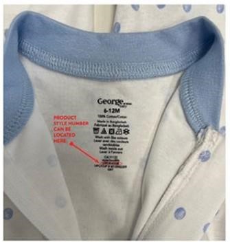 Health Canada said the zipper pulls and foot grips of the George brand sleepers sold at Walmart may fall off or be removed through repeated washing, posing choking and ingestion hazards.