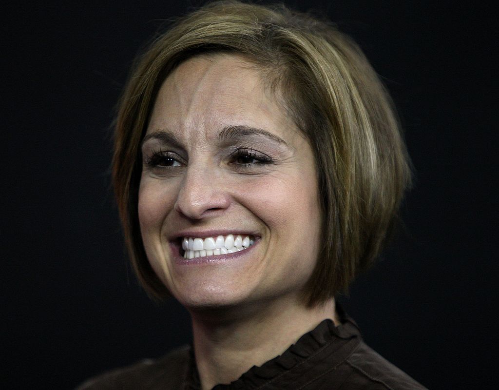 Mary Lou Retton, former Olympic gold medallist, looks on during the 2009 Tyson American Cup at the Sears Centre on February 21, 2009 in Hoffman Estates, Ill.