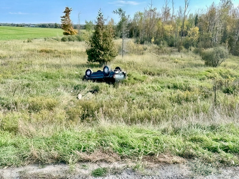The driver of this vehicle was airlifted to a Toronto hospital following a crash on Glenarm Road in the City of Kawartha Lakes on Oct. 2, 2023.