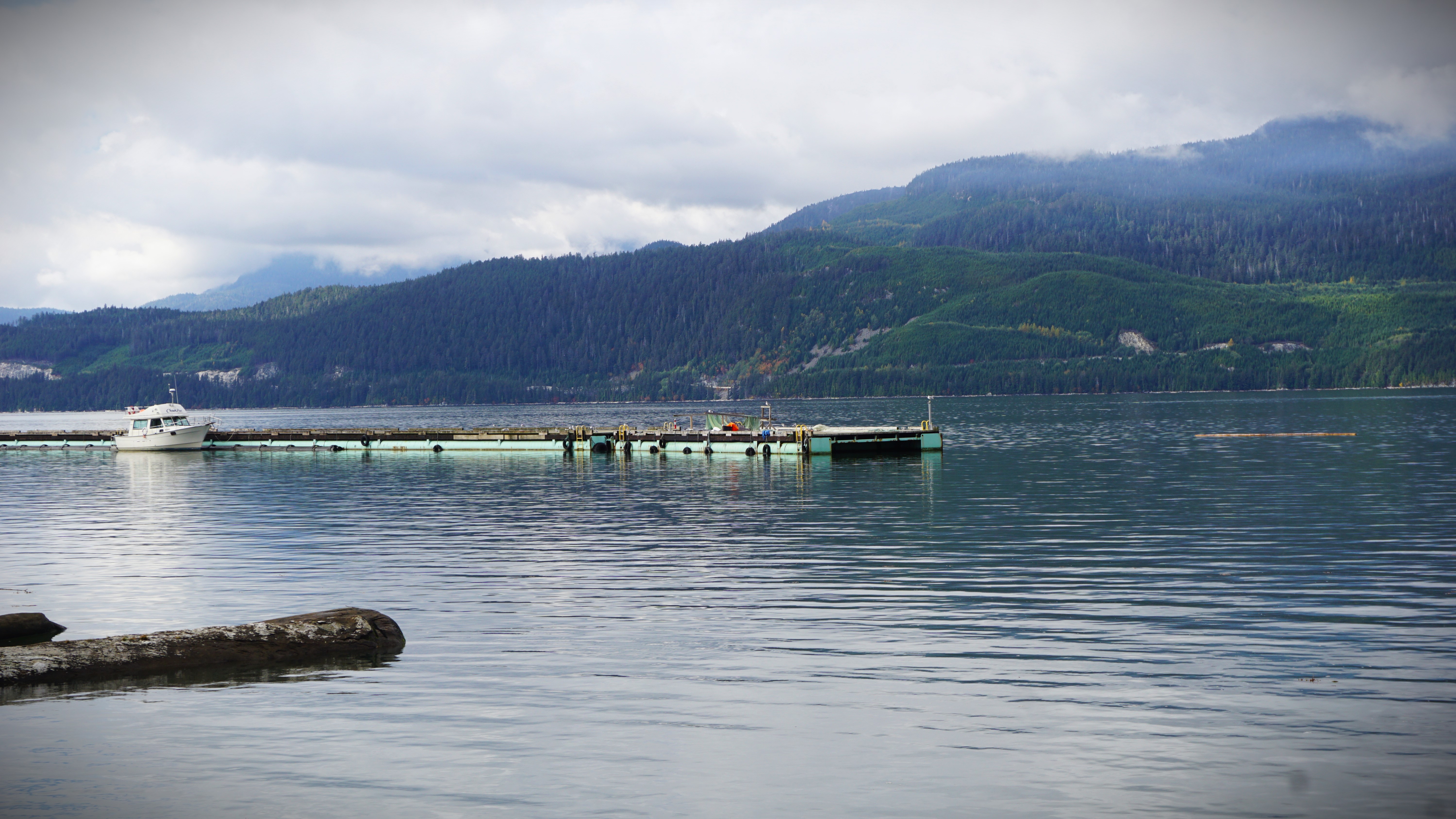 A view of the Kitimaat Village marina dock shows the approximate location of where Cedar LNG's floating terminal would be, if Haisla-led project goes ahead.
