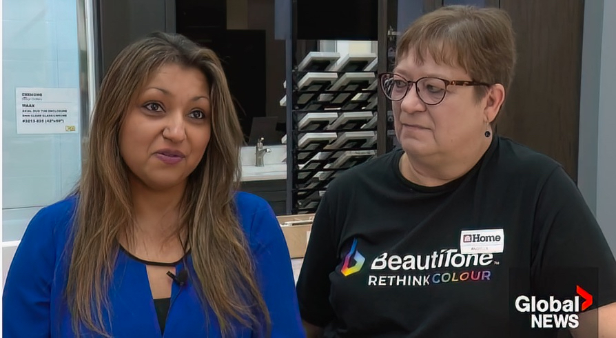 Human resources manager Sharon Coupples and paint consultant Angella Demell were quick to provide aid.