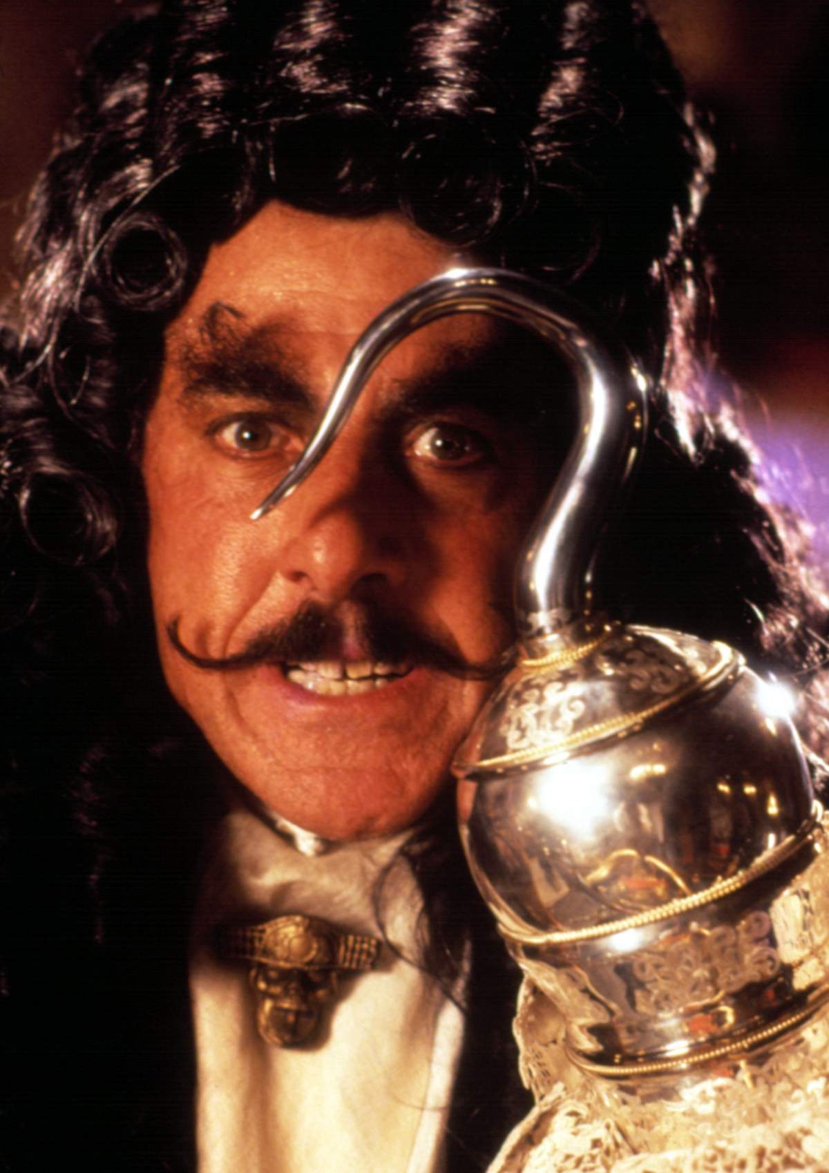 Dustin Hoffman appears in costume as a pirate with a hook for a hand as the title character for the 1991 film "Hook."