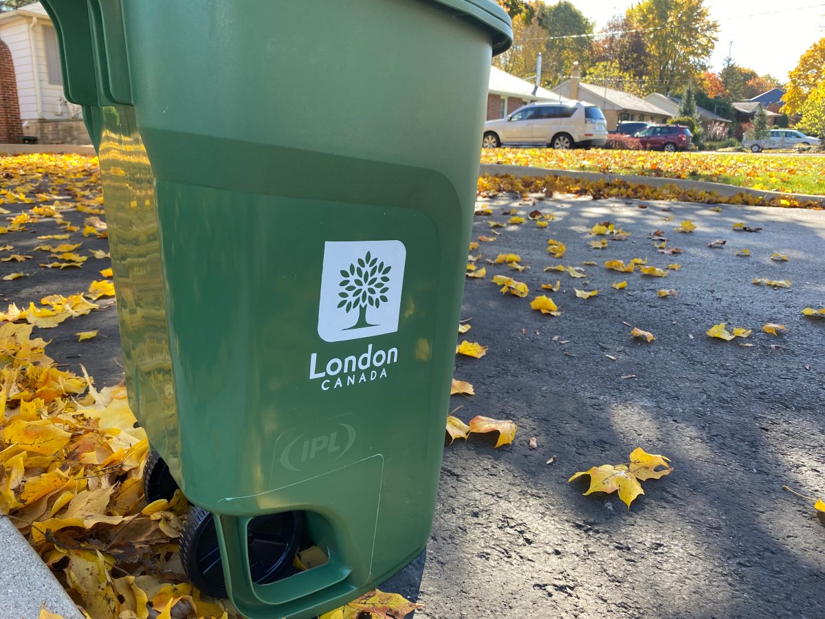 The City of London says a green bin and kitchen container will be delivered to households beginning Oct. 23, 2023.