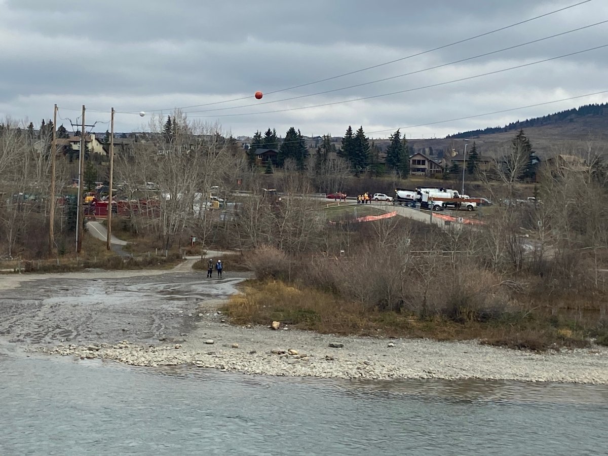 Cochrane, Alta., cancelled an emergency alert late Saturday night The alert had been issued Saturday evening after a sewer line break allowed wastewater to flow into the Bow River.