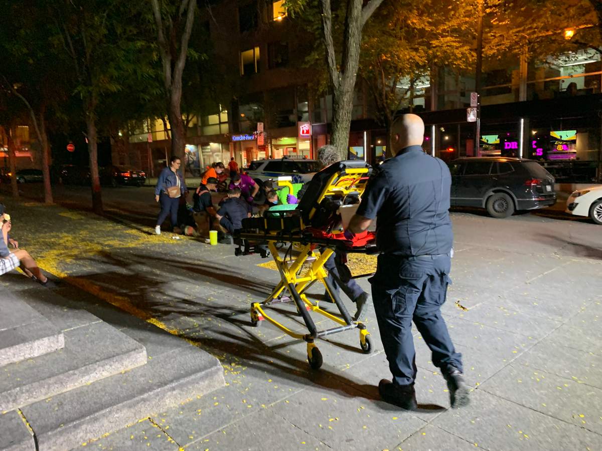 Nicolas La Salle Abran at the scene of a possible drug overdose or intoxication in Montreal on Oct. 5, 2023.