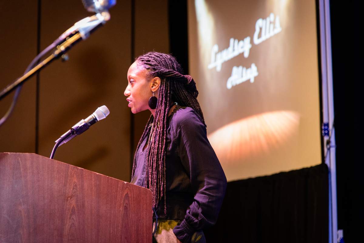 A previous speaker from the Invisible Disability Awareness Gala.