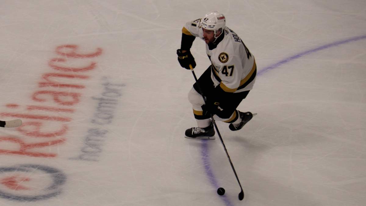 Kingston had a difficult time getting any offensive traction Saturday night against the Ice Dogs. (File Photo).