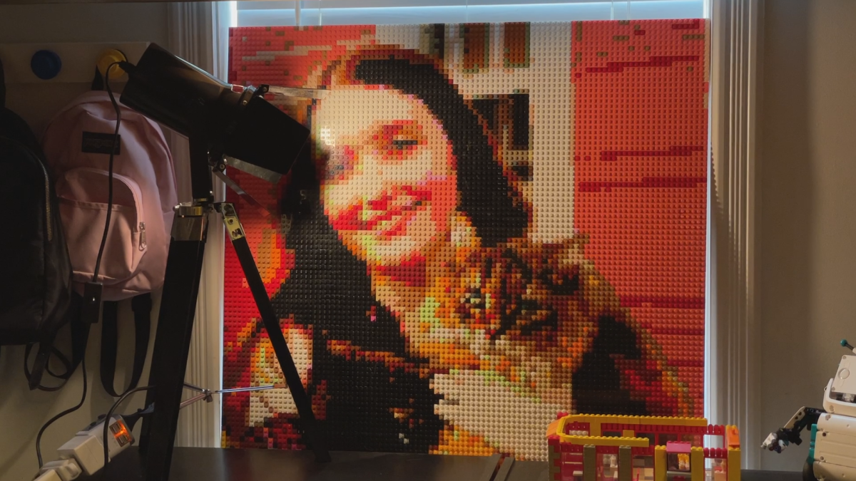 Howe said she puts her heart into every piece, including a self-portrait she made of her and her pet cat.