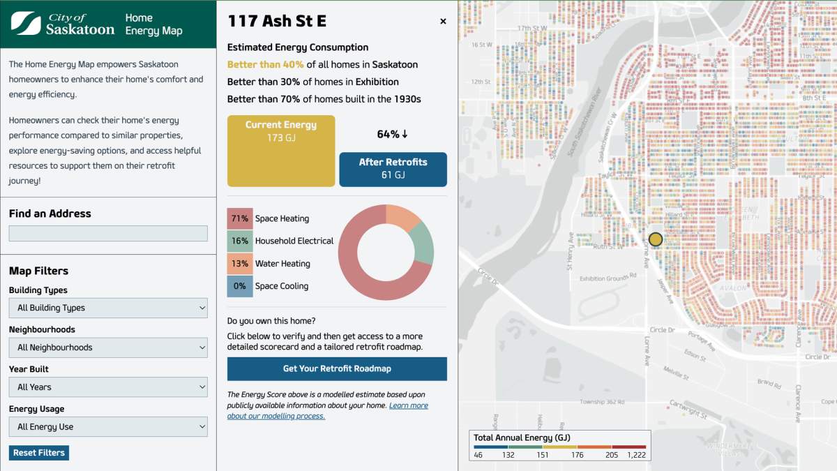 City of Saskatoon Home Energy Map