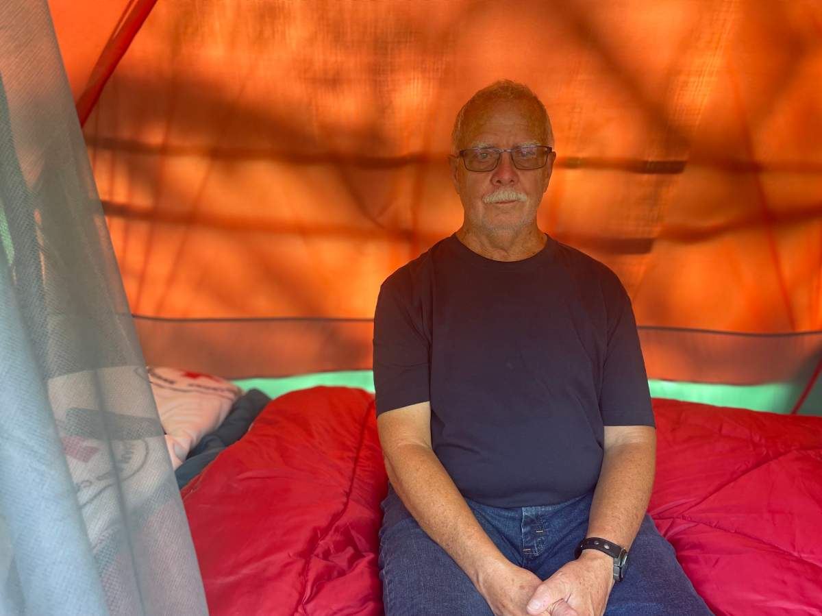 Melvin Ellsworth, 73, is one of dozens of people living in tents at Grand Parade Square.