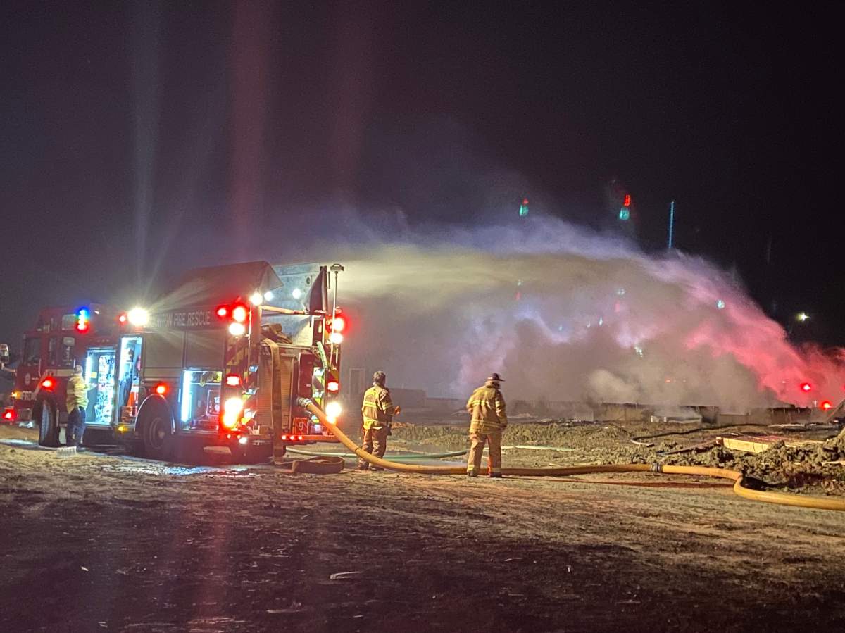 Homes destroyed in new southeast Edmonton neighbourhood Maple Crest on Tuesday, Oct. 10, 2023.
