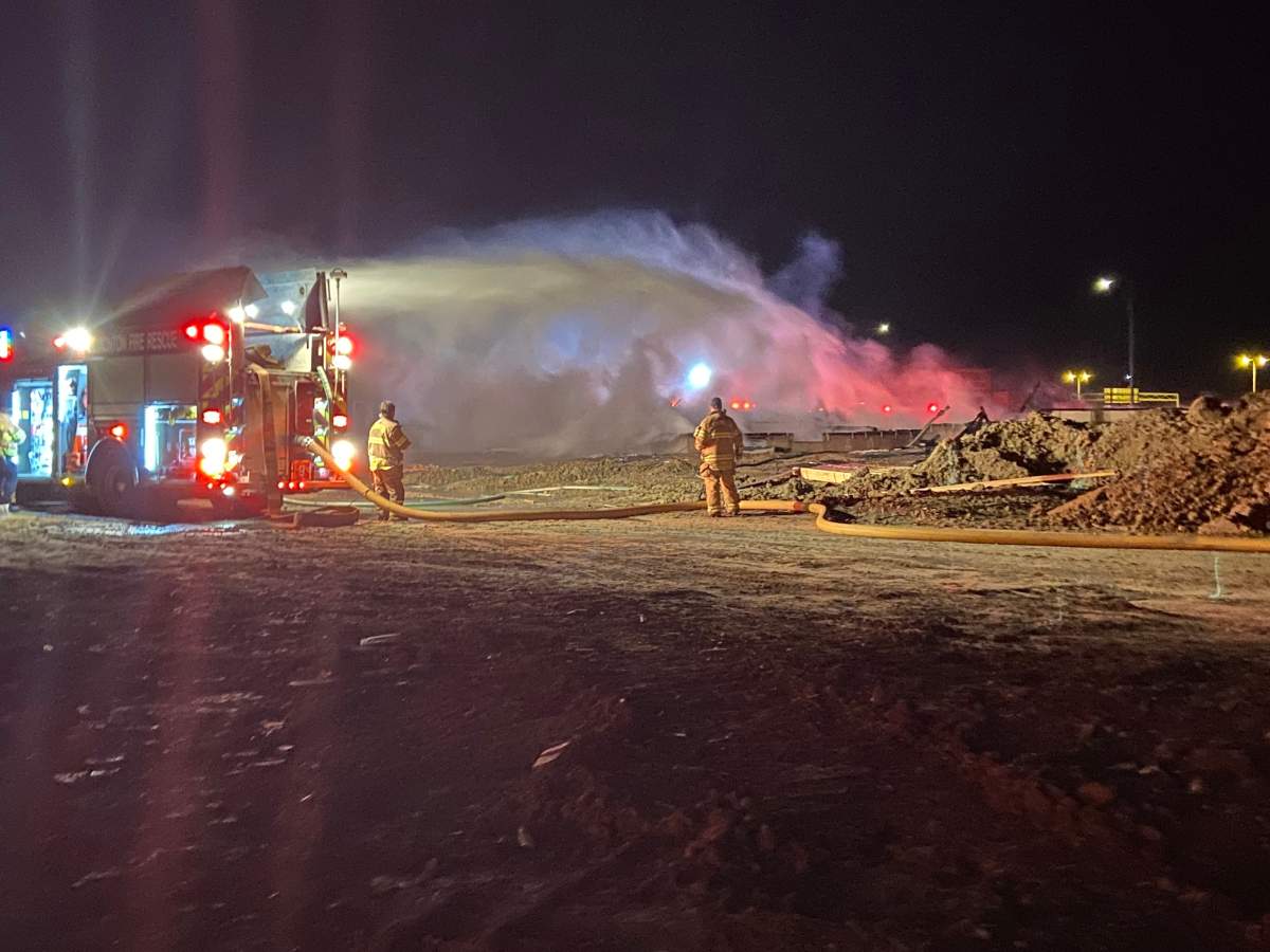 Homes destroyed in new southeast Edmonton neighbourhood Maple Crest on Tuesday, Oct. 10, 2023.