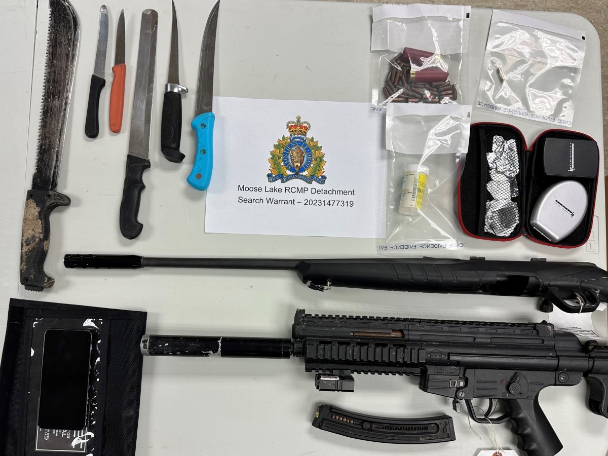 Weapons seized by Moose Lake RCMP.