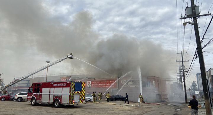 A spokesperson for Edmonton Fire Rescue Services said firefighters were deployed to the blaze in the area of 101 Street and 108A Avenue at 12:36 pm. on Wednesday.